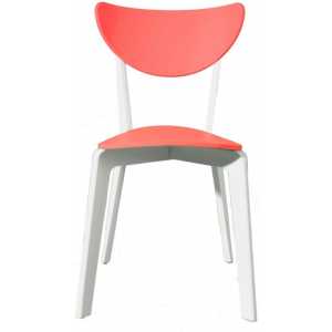 silla lina apilable polipropileno blanco y naranja 1