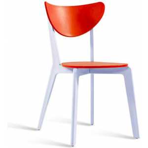 silla lina apilable polipropileno blanco y naranja