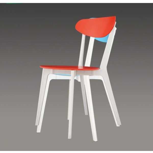 silla lina apilable polipropileno blanco y naranja 4