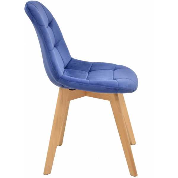 silla lorena madera tapizada velvet azul 1