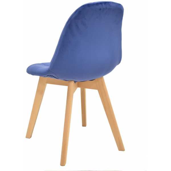 silla lorena madera tapizada velvet azul 2