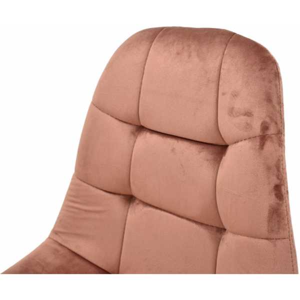 silla lorena madera tapizada velvet rosa coral 4