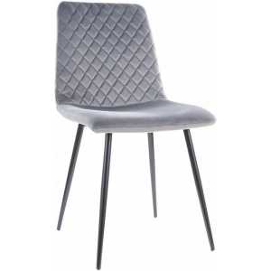 silla lucia metal tapizado velvet gris oscuro