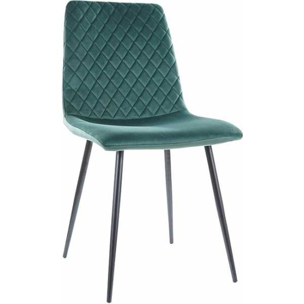silla lucia metal tapizado velvet verde oscuro