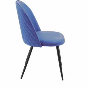 silla magda metal tapizado velvet azul