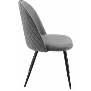 silla magda metal tapizado velvet gris