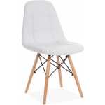 silla marcela madera similpiel blanca