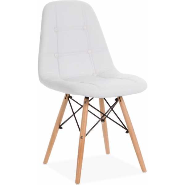 silla marcela madera similpiel blanca