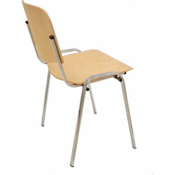 silla niza new chasis cromado asiento y respaldo en madera natural 1