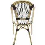 silla paris apilable aluminio ratan blanco y marron 1