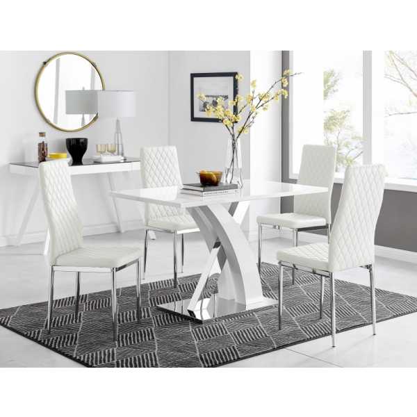 silla penelope cromada tapizada similpiel blanca
