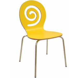 silla pinsapo apilable acero inoxidable laminado amarillo