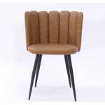 silla ramses metal tapizado similpiel marron claro 1