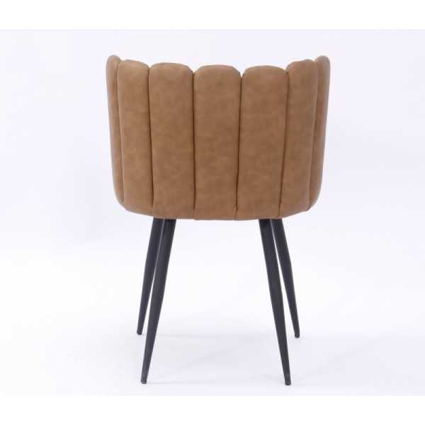silla ramses metal tapizado similpiel marron claro 2