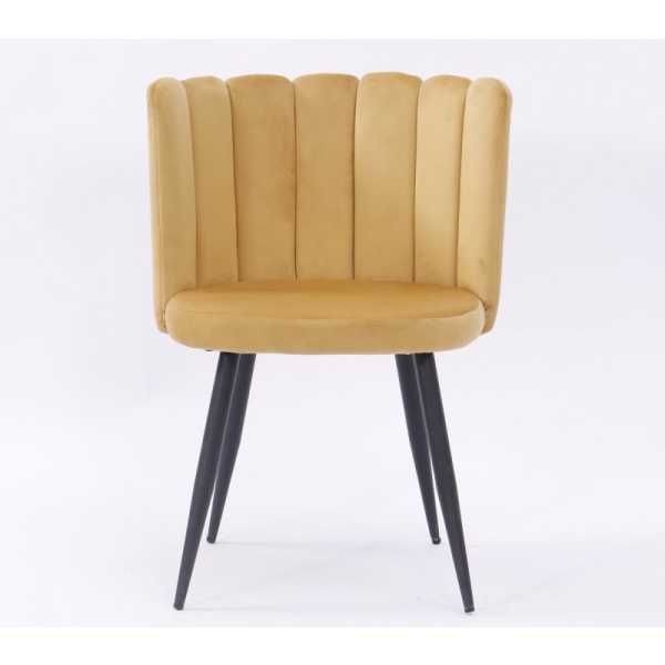 silla ramses metal tapizado velvet amarillo 1