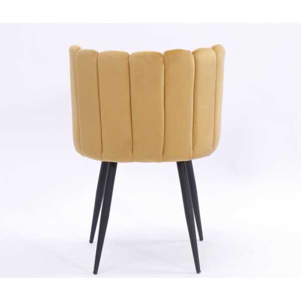silla ramses metal tapizado velvet amarillo 2