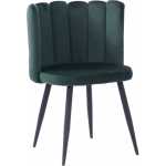 silla ramses metal tapizado velvet verde oscuro
