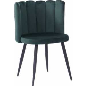 silla ramses metal tapizado velvet verde oscuro