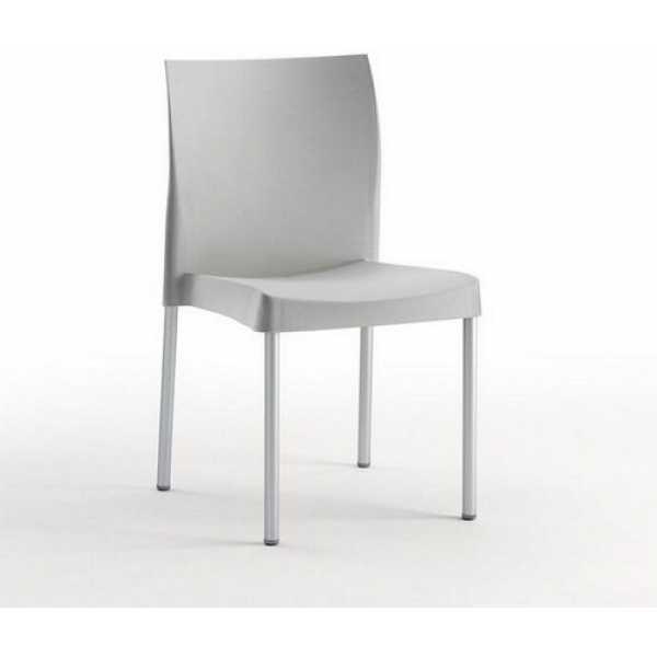 silla sandra aluminio polipropileno gris