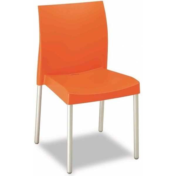 silla sandra aluminio polipropileno naranja