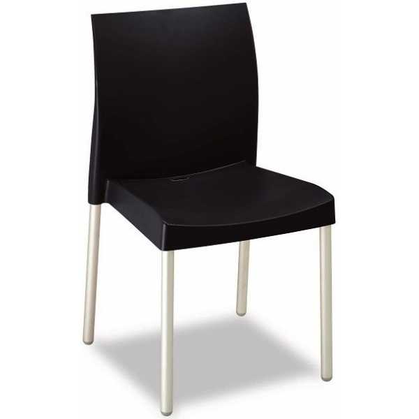 silla sandra aluminio polipropileno negro
