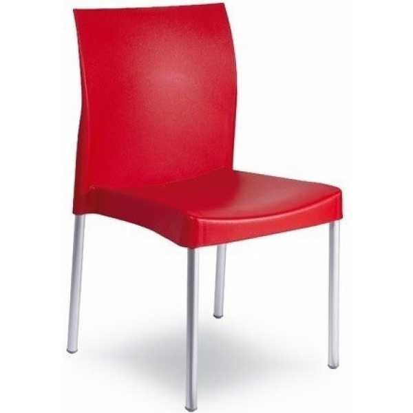 silla sandra aluminio polipropileno rojo