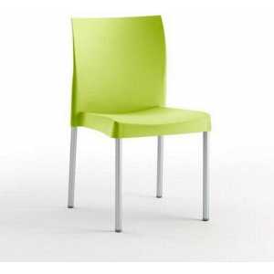 silla sandra aluminio polipropileno verde lima