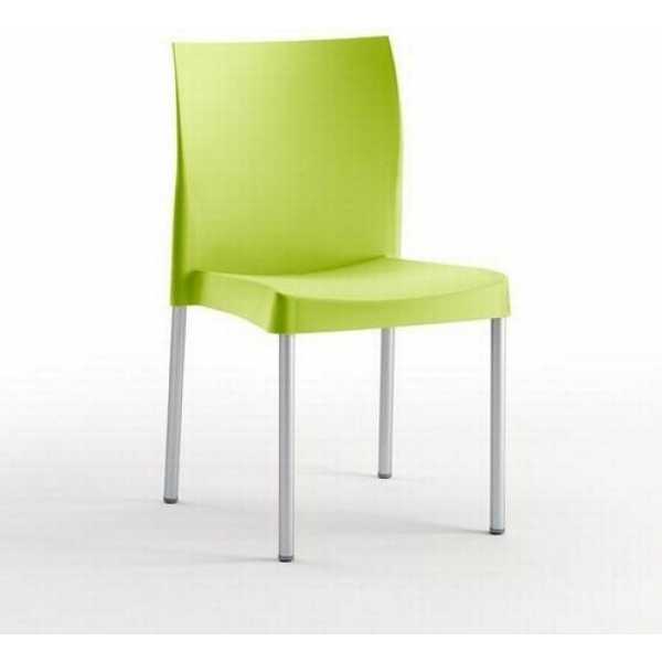 silla sandra aluminio polipropileno verde lima