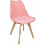 silla torre 4p su madera polipropileno y cojin rosa