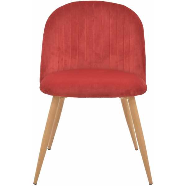 silla velvet metal terciopelo rojo burdeos 1