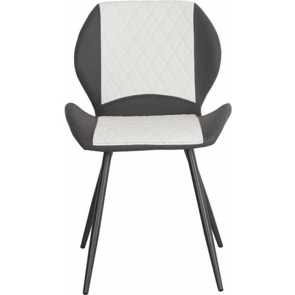 silla veronica metal similpiel gris y blanco 2