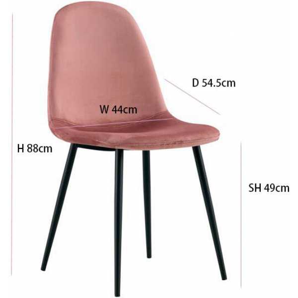 silla zen terciopelo rosa patas negras 4