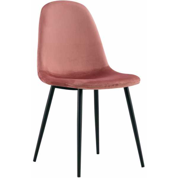 silla zen terciopelo rosa patas negras