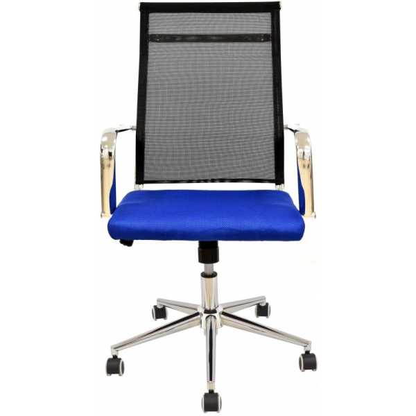 sillon de oficina austria alto malla negra asiento azul 2