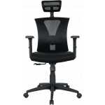 sillon de oficina brasilia ergonomico syncro malla negra asiento tejido negro 1