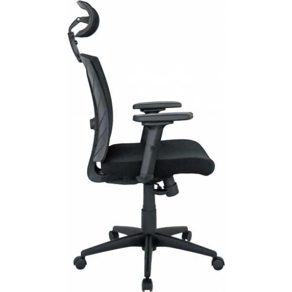 sillon de oficina brasilia ergonomico syncro malla negra asiento tejido negro 2