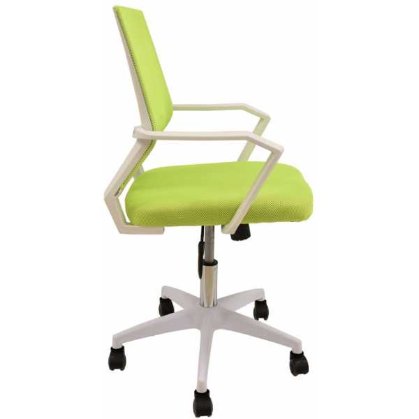 sillon de oficina clent blanco malla y tejido verde 1