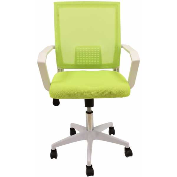 sillon de oficina clent blanco malla y tejido verde 2