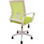 sillon de oficina clent blanco malla y tejido verde 3