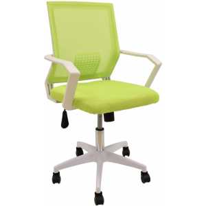 sillon de oficina clent blanco malla y tejido verde