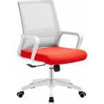 sillon de oficina clifford blanco malla gris tejido rojo
