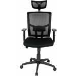 sillon de oficina estambul ergonomico basculante malla negra asiento tejido negro 1