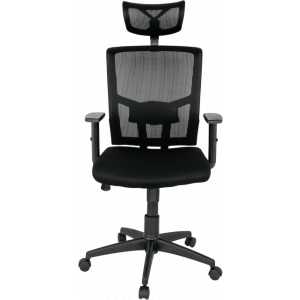 sillon de oficina estambul ergonomico basculante malla negra asiento tejido negro 1