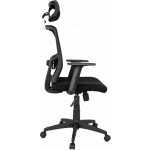 sillon de oficina estambul ergonomico basculante malla negra asiento tejido negro 2