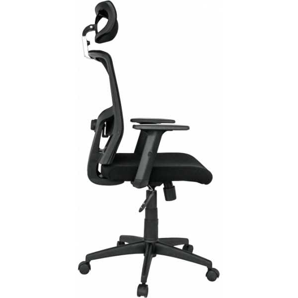 sillon de oficina estambul ergonomico basculante malla negra asiento tejido negro 2