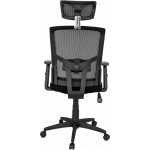 sillon de oficina estambul ergonomico basculante malla negra asiento tejido negro 3