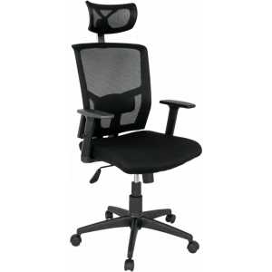 sillon de oficina estambul ergonomico basculante malla negra asiento tejido negro