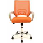 sillon de oficina fiss new blanco gas basculante malla y tejido naranja 1