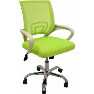 sillon de oficina fiss new blanco gas basculante malla y tejido verde