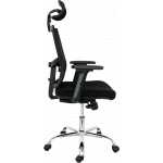 sillon de oficina honolulu ergonomico syncro malla negra asiento tejido negro 2